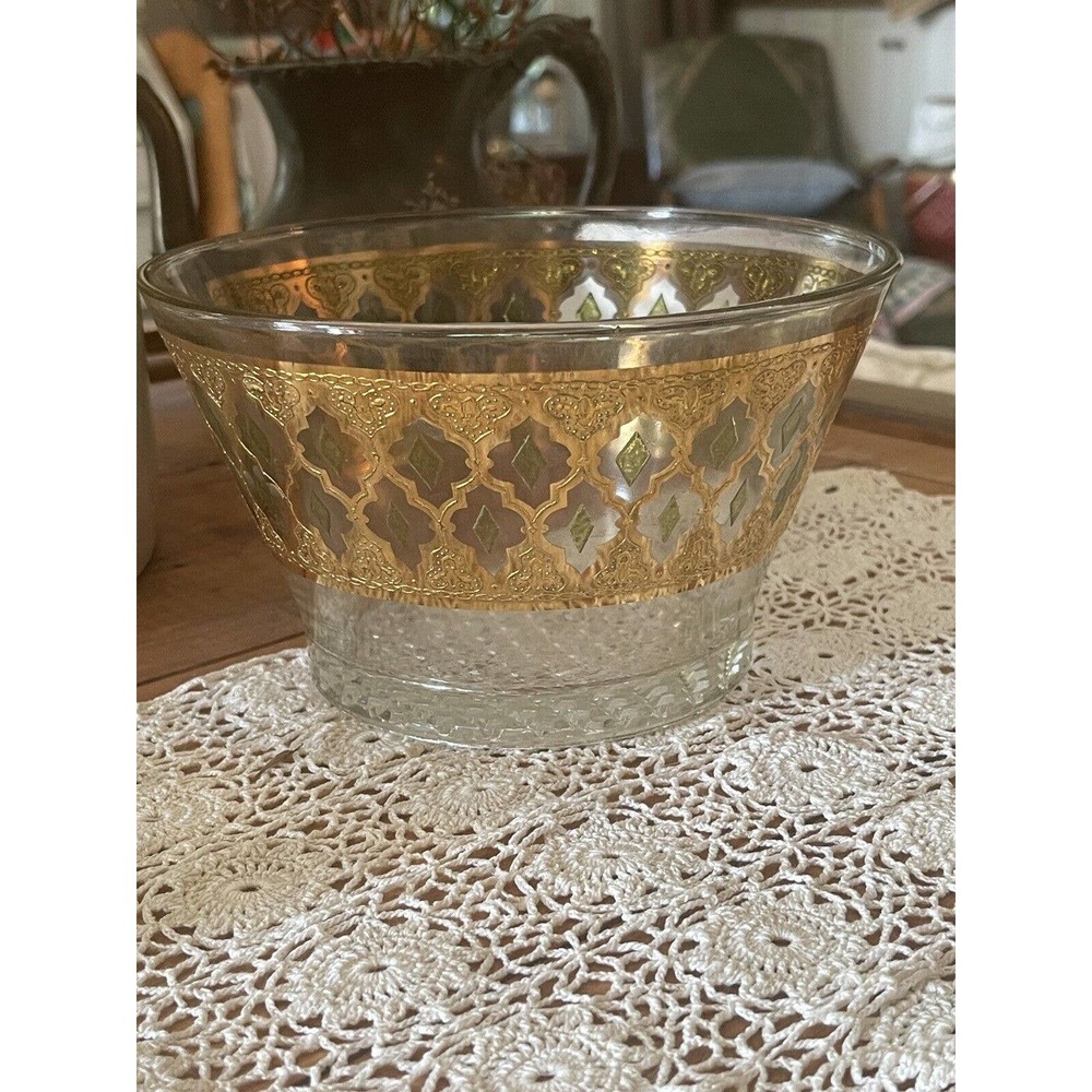 CULVER Valencia 22K Gold & Green Diamond Set, 1 Ice Bucket